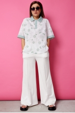 Блуза женская 4132 шалфей на белом