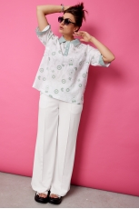 Блуза женская 4132 шалфей на белом