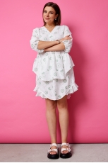 Платье 1056 шалфей на белом