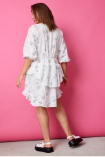 Платье 1056 шалфей на белом